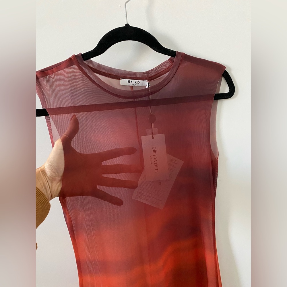 Na-Kd x Elin Warnqvist sunset mesh dress, medium, NWT - Picture 7 of 12